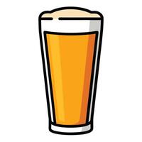 Refreshing glass of beer with frothy head isolated on white background vector