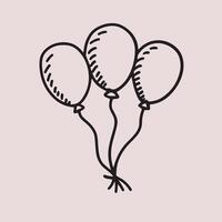 Balloon Illustration Doodle, Sketch vector