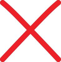Hand drawn delete icon . Red delete icon . Remove symbol . Close icon vector