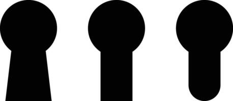 Keyhole icon set in different shapes . Door key hole icon . illustration vector