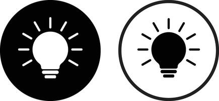 Lamp icon set in two styles isolated on white background . Light bulb icon . illustration vector