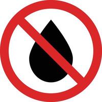 Water prohibition sign . No water sign isolated on white background . Drinking is not allowed sign . No drinking icon . illustration vector