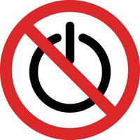 No power button sign isolated on white background . Power warning sign . No power icon vector