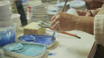 Art Working in a Ceramic Workshop video