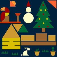 Geometric abstract background, christmas wall art concept. vector