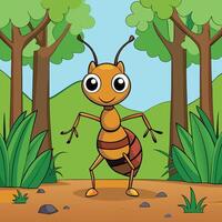 An ant in the forest vector