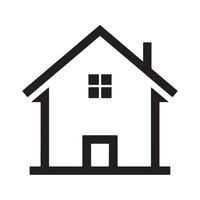 A minimalist home silhouette with a triangular roof and square base, representing comfort, safety, and stability vector