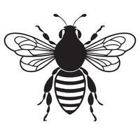 A sleek bee silhouette with a rounded body, delicate wings, and bold stripes, symbolizing hard work, teamwork, and nature. vector