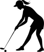 Silhouette of a Golfer with Club vector