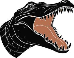 alligator head with its mouth open vector