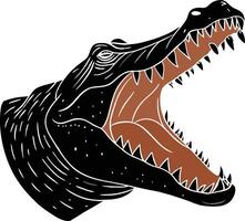 an alligator head with its mouth open vector