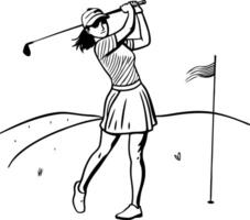 Golfer in Action Silhouette vector