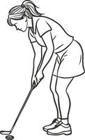 Golfer Taking a Shot Pose vector