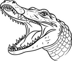 Ferocious Crocodile Head Sketch vector