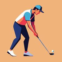 Silhouette of a Golfer Striking the Ball vector