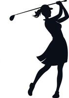 Silhouette of a Golfer on the Green vector