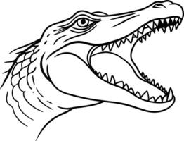 Crocodile Head in Bold Lines vector