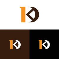 A sleek logo featuring the letters KD, creatively intertwined. Ideal for a modern business or brand. vector