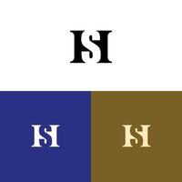 A minimalist logo design featuring the initials HSI in various color schemes. Suitable for business branding. vector