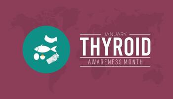Thyroid Awareness Month observed each year during January. Healthcare Medical Awareness concept. template for banner, greeting card, poster with background. vector