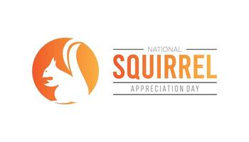 National Squirrel Appreciation Day observed each year during January. template for banner, greeting card, poster with background. vector