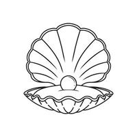 Sea shell icon. Outline illustration of sea shell icon for web vector