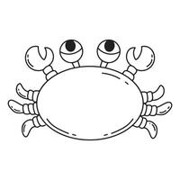 Crab icon. Outline illustration of crab icon for web vector