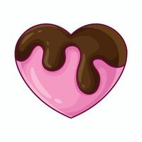Chocolate heart icon. Cartoon illustration of chocolate heart icon for web design vector