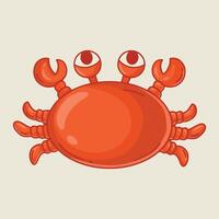 Crab cartoon icon. illustration of a red crab isolated on white background. vector