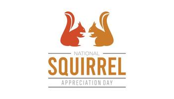 National Squirrel Appreciation Day observed each year during January. template for banner, greeting card, poster with background. vector