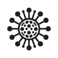 Virus icon, virus silhouette on white background vector