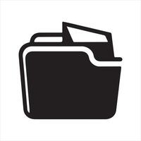 Open Files silhouette white background vector