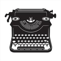 Old Typewriter silhouette white background vector