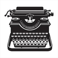 Old Typewriter silhouette on white background vector