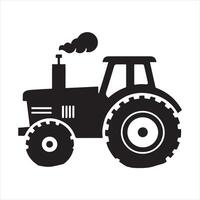 Tractor silhouette on white background vector