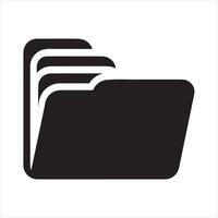 Open Files silhouette on white background vector