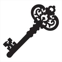 Vintage Key silhouette on white background vector