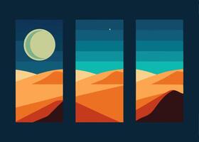 Unique desert frame wall art, simple illustration desert vector