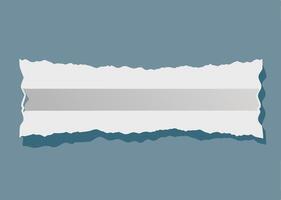 White ripped torn paper on blue background for design element vector