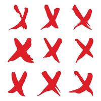 Red cross marks check icon choice design. vector