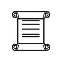 Rolled paper with text lines Icon design. vector