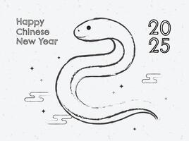 Chinese New Year 2025 Year of the Snake. Cute snake illustrations, vertical design, cards, and banners. Chinese designs featuring snakes. Lunar New Year concept, fun sketch cartoon modern style. vector