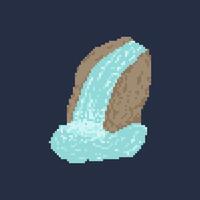 Ethereal tumbling stream pixel art vector