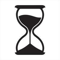 Black silhouette style hourglass in shield silhouette on white background vector