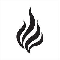 single one line Fire silhouette on white background vector