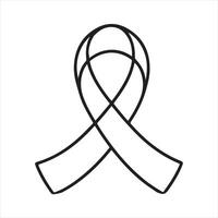 single one line Ribbon silhouette on white background vector