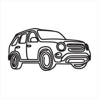 continuous line art simple car drawing black silhouette on white background vector