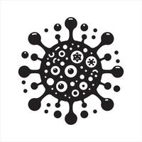Virus icon, virus black silhouette on white background vector