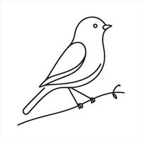 single one line bird silhouette on white background vector