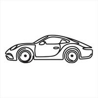 continuous line art simple car drawing silhouette on white background vector